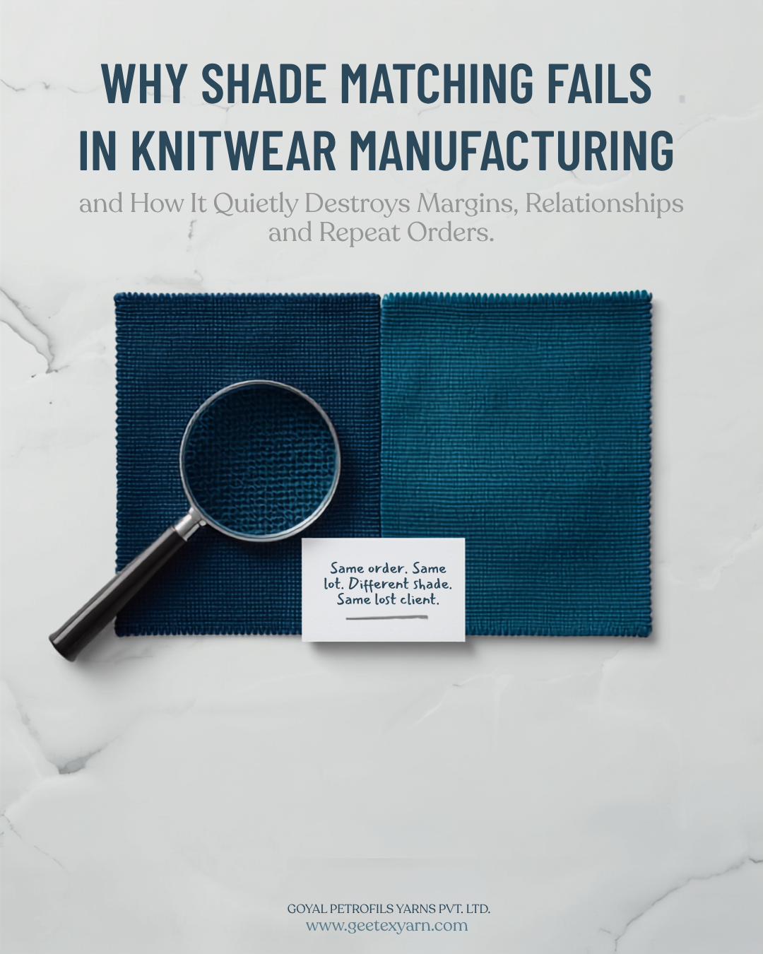 Why shade matching fails in knitwear manufacturing and how it quietly destroys margins, relationships, and repeat orders