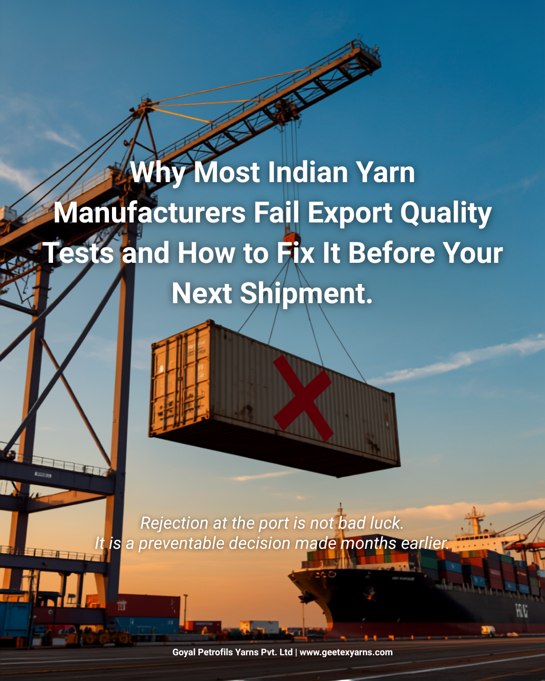 Why most Indian yarn manufacturers fail export quality tests